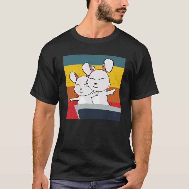 Camiseta El conejo lindo en la pose del amor (Anverso)