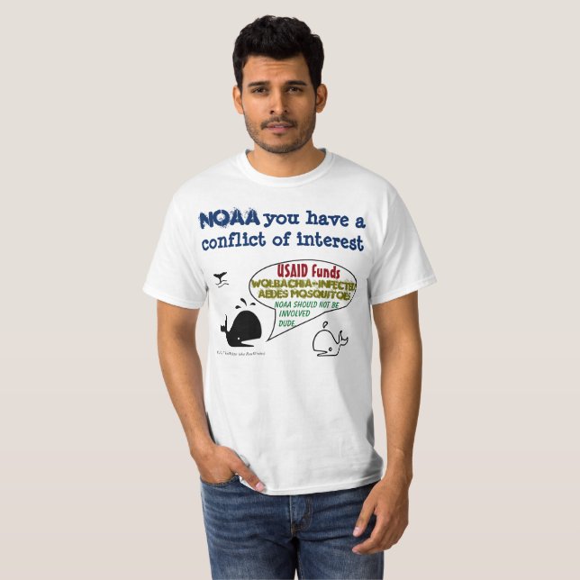 Camiseta El conflicto de intereses de NOAA por RoseWrites (Anverso completo)