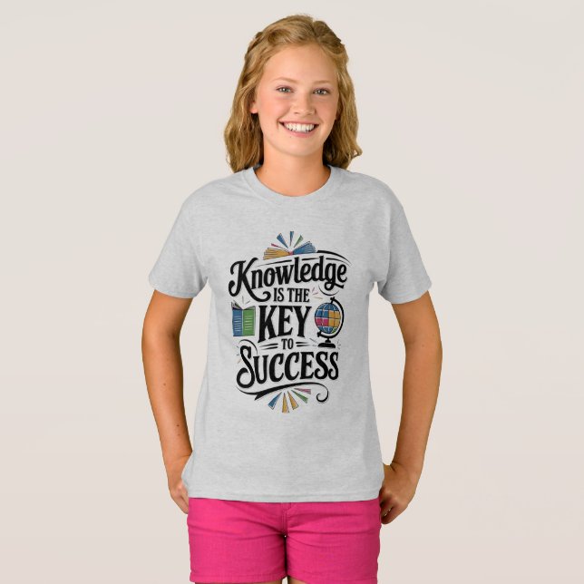 Camiseta El conocimiento es la clave del éxito (Anverso completo)