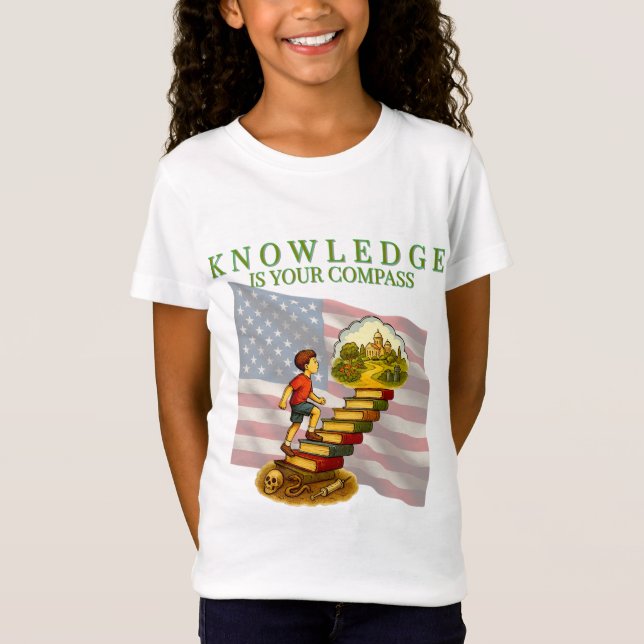 Camiseta "El Conocimiento Es Tu Brújula - Inspirador (Anverso)