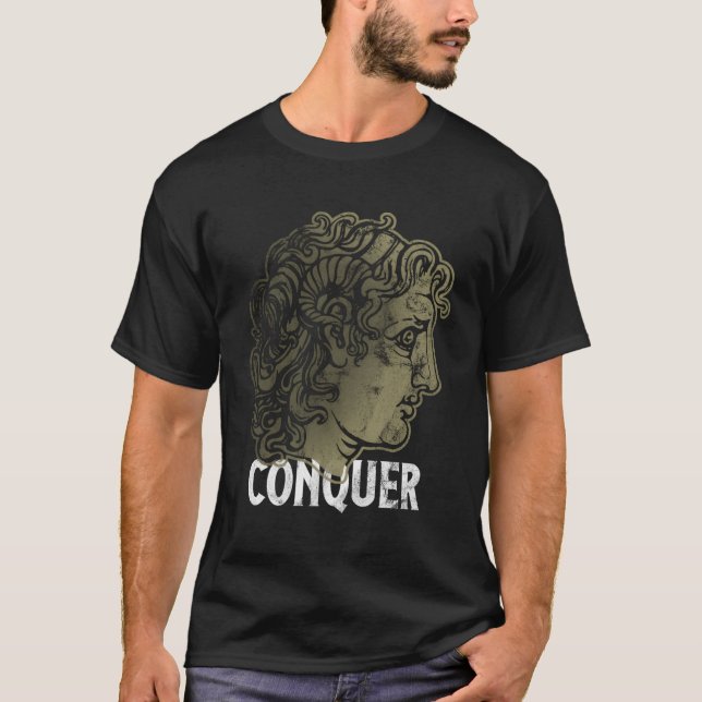 Camiseta El conquistador Alejandro El Gran Cabeza Antigua G (Anverso)