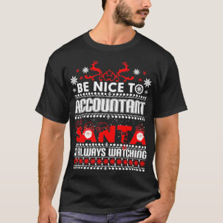 Camiseta El contable Santa siempre está viendo a Navidades