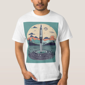 Camiseta El contorno de una pluma estilográfica clásica, su