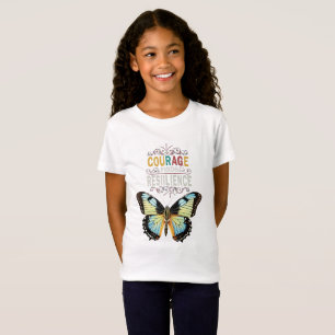 Camiseta El coraje encuentra resiliencia: diseño de esbozo