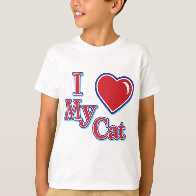Camiseta El corazón ama a mi gato (Anverso)
