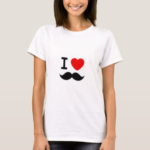 Camiseta El corazón / Amo Mustaches / Mustaches