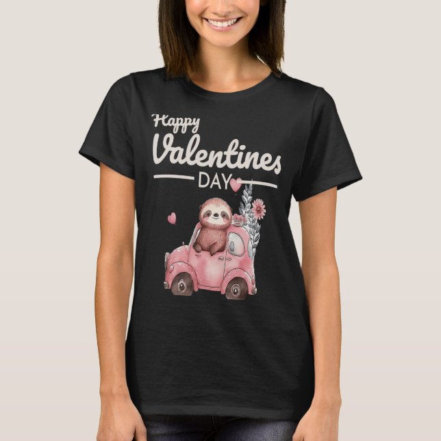 Camiseta El corazón animal lindo Panda Feliz Día de San Val (Anverso)