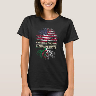 Camiseta El corazón argelino crecido estadounidense ama la 