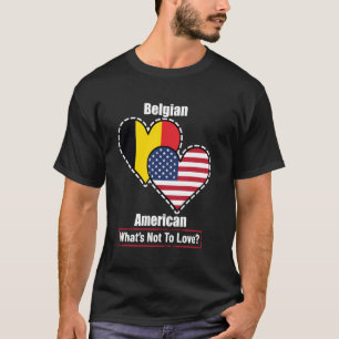 Camiseta El corazón belga-estadounidense marca lo que no qu
