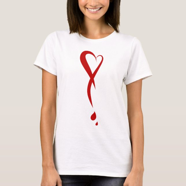 Camiseta El corazón como signo de exclamación, el corazón s (Anverso)