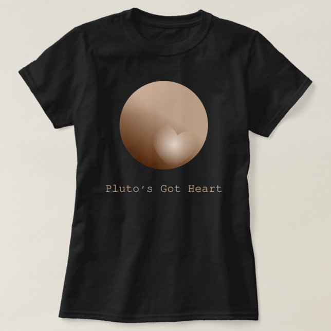 Camiseta El corazón conseguido de Plutón (Diseño del anverso)