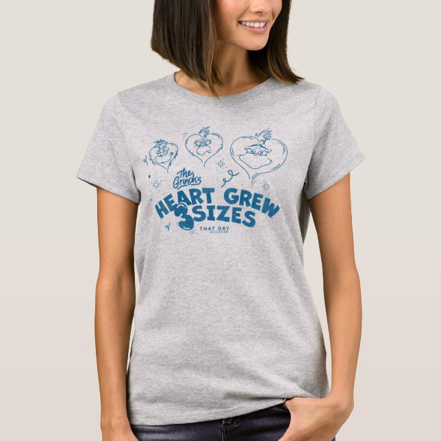 Camiseta El corazón de Grinch creció 3 tamaños (Anverso)