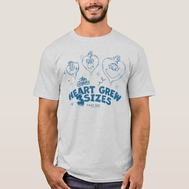 Camiseta El corazón de Grinch creció 3 tamaños (Anverso)