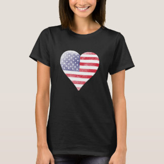 Camiseta El corazón de la Bandera Americana, de aspecto tem