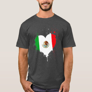 Camiseta El corazón de la bandera mexicana vive México