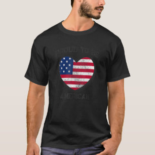 Camiseta El Corazón De La Bandera Patriótica Estadounidense