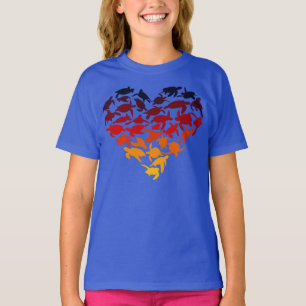 Camiseta El corazón de las tortugas marinas adorna el color