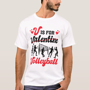 Camiseta El Corazón De Voleibol V Es Para Los Amantes Del V