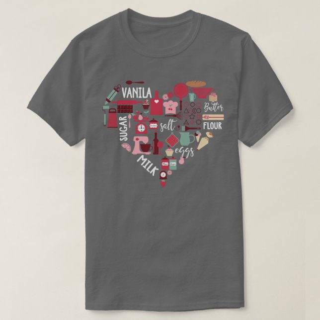 Camiseta El corazón del amor de Baking (Diseño del anverso)