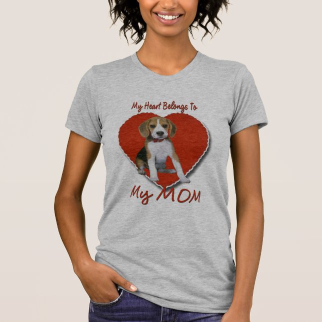 Camiseta El corazón del beagle pertenece a la MAMÁ - (Anverso)