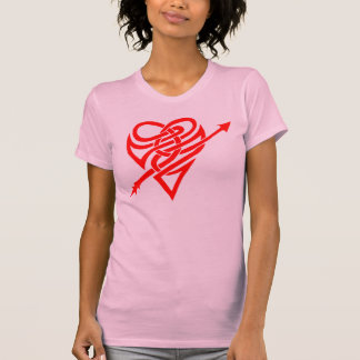 Camiseta El corazón del Cupid en blanco y rojo