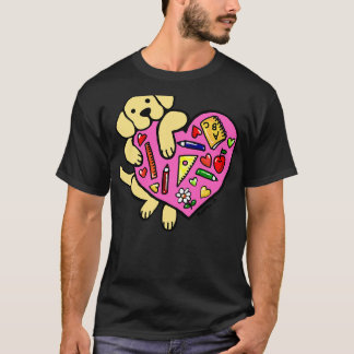 Camiseta El Corazón Del Maestro Amarillo Labrador