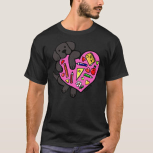 Camiseta El Corazón Del Maestro De Labrador Negro