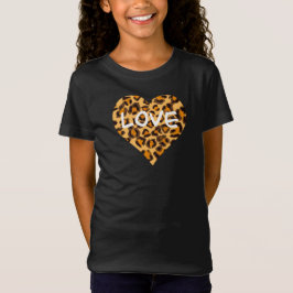 Camiseta El corazón del patrón del leopardo del chita