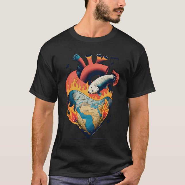 Camiseta el corazón del pescador (Anverso)