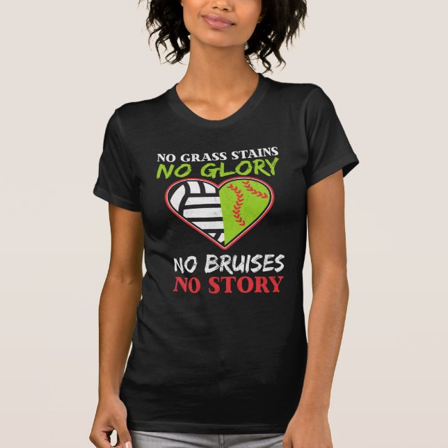 Camiseta El corazón del voleibol del softball ninguna (Anverso)