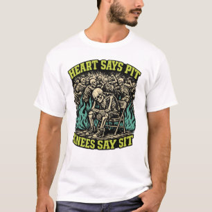 Camiseta El Corazón Dice Fosa Las Rodillas Dicen Sentar Con