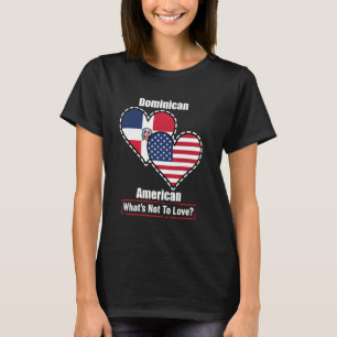 Camiseta El corazón dominicano-americano marca lo que no qu