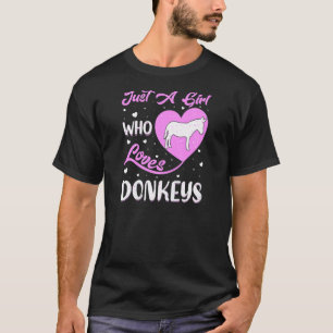 Camiseta El Corazón Forma El Burro Sólo Un Chica Que Ama Lo
