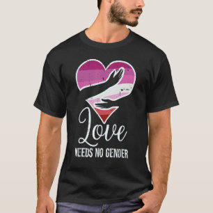 Camiseta El Corazón Lésbico Enorme No Necesita Género