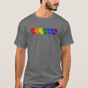 Camiseta El corazón LGBT golpea al orgullo gay arcoiris mes