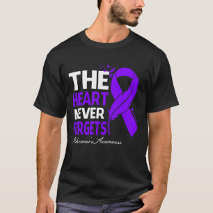 Camiseta El corazón nunca olvida la conciencia de Alzheimer