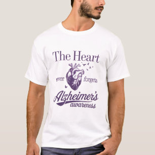 Camiseta El corazón nunca olvida la conciencia de Alzheimer