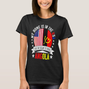 Camiseta El corazón patriota angoleño-americano proviene de