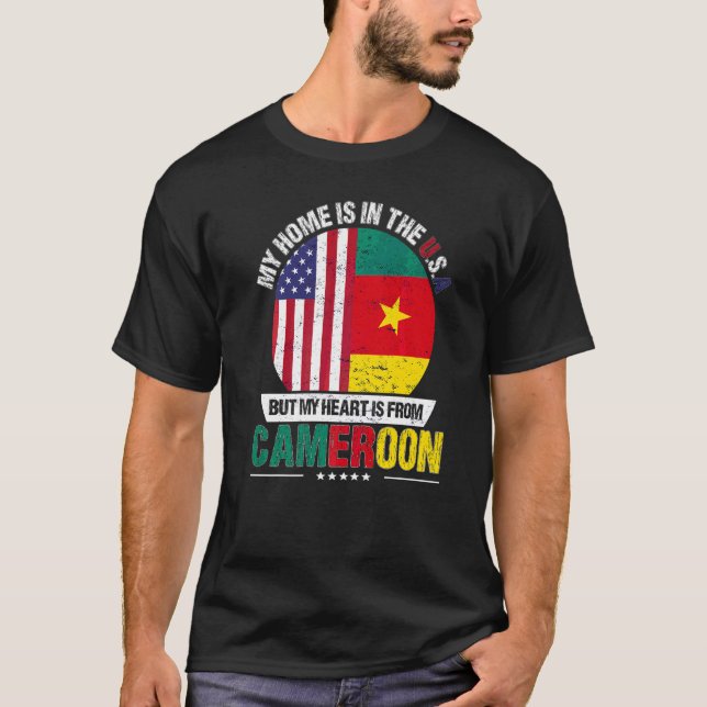 Camiseta El corazón patriota camerunés-americano es de Came (Anverso)