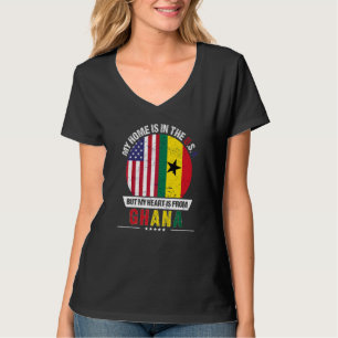 Camiseta El corazón patriota ghanés-americano es de Ghana c