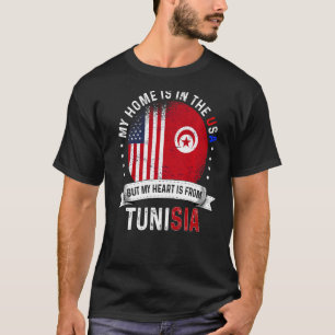 Camiseta El corazón patriota tunecino-estadounidense es de 