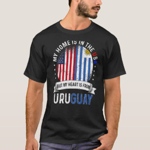 Camiseta El corazón patriota uruguayo-americano es de Urugu
