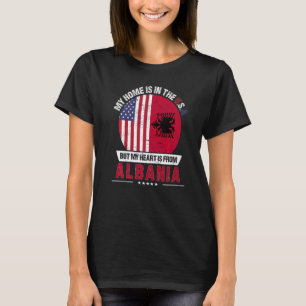 Camiseta El Corazón Patriótico Americano Albanés Es De Alba