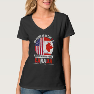 Camiseta El Corazón Patriótico Americano Canadiense Es De C