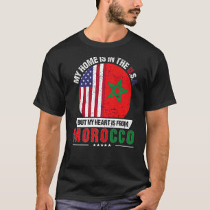Camiseta El Corazón Patriótico Americano Marroquí Es De Mar