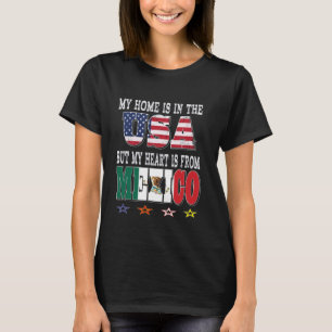 Camiseta El Corazón Patriótico Americano Mexicano es de Méx