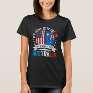 Camiseta El Corazón Patriótico Australiano Estadounidense e