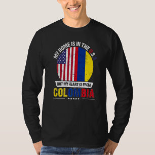 Camiseta El Corazón Patriótico Colombiano Estadounidense Es