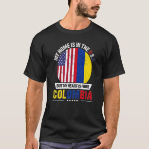Camiseta El Corazón Patriótico Colombiano Estadounidense Es