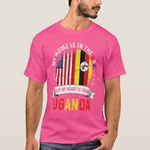 Camiseta El Corazón Patriótico Estadounidense De Uganda Es 